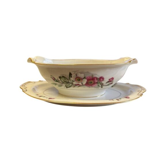 Monarch China Other - Vintage Monarch China Gravy Boat With Attached Underplate - Montana Rose